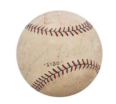 Babe Ruth & Lou Gehrig Dual Signed OAL Barnard Baseball (JSA)